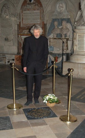 The stone is situated very near Handel's memorial