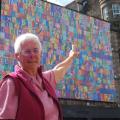 jan sutch pickard and the robert burns banner in edinburgh